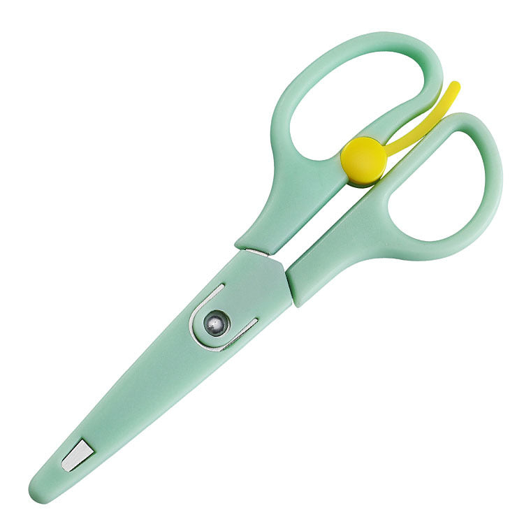 Yuandian Department Store Stainless Steel Scissors Children's Scissors with Sleeves Students' Scissors for Baby Food Stationery Scissors 