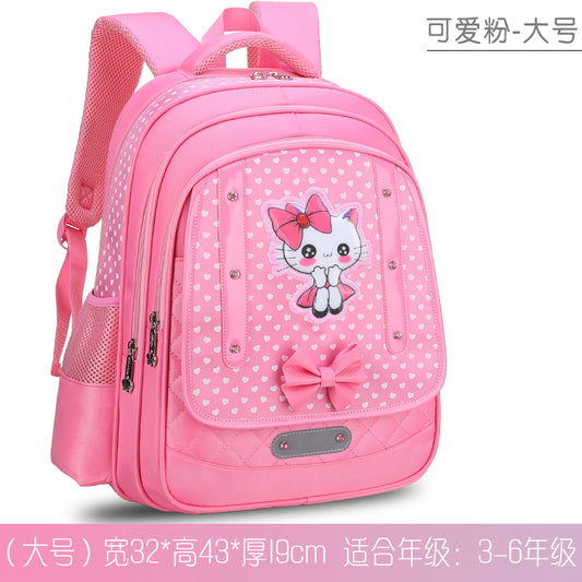 Korean version of primary school students cartoon school bag 1-3-6 grade cute princess children's backpack lightening light waterproof 