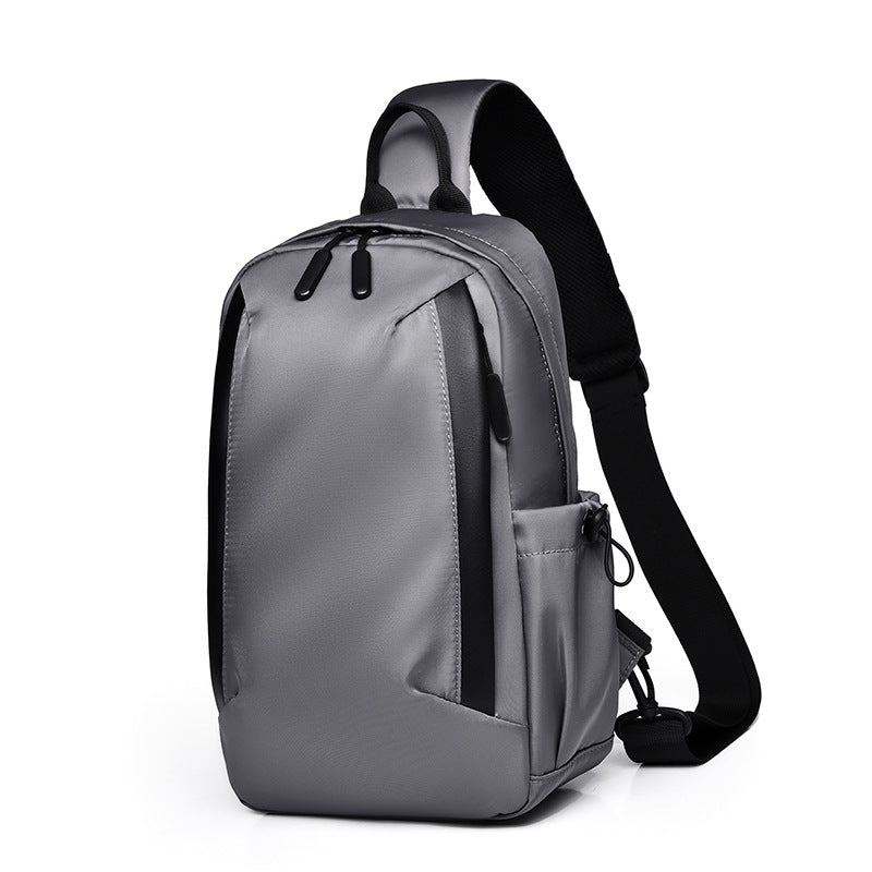 2023 new street trend men's one-shoulder Messenger fashion sports backpack simple anti-splash chest bag wholesale 