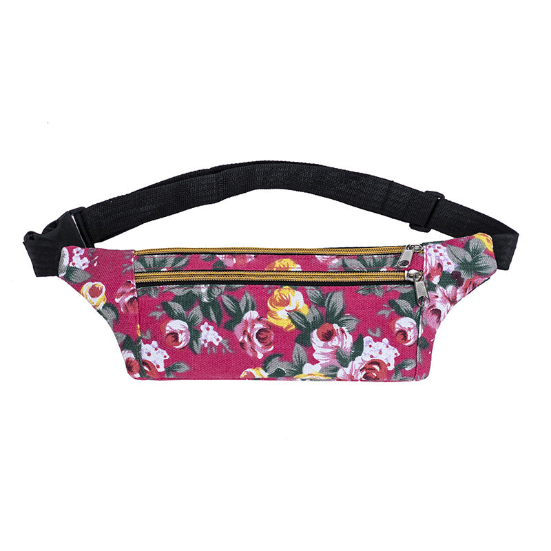 2022 New Fashion Waist Bag Women’s Fashion Sports Running Equipment Outdoor Flower Bag Cashier Wallet Casual 