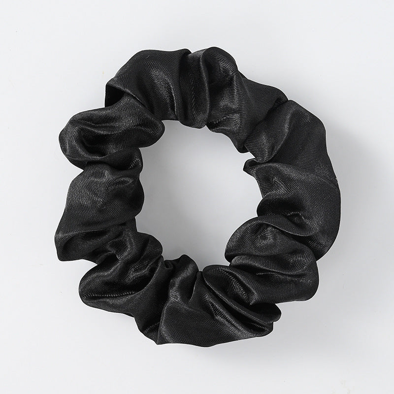 2022 New Solid Color Satin Hair Ring Pig Intestine Outing Black Versatile Hair Accessories Headband Hair Ring Wholesale Street Stall 