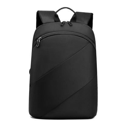 Kabinu backpack 2021 new men's computer backpack leather film solid color single layer lightweight logo business 