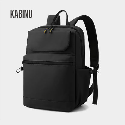 Kabinu new casual backpack men's leather film waterproof business work computer bag middle school student travel backpack 