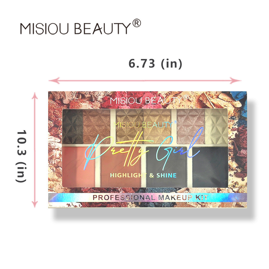 MISIOU BEAUTY cross-border makeup ten-color earth-tone eyeshadow palette wholesale new eyeshadow 