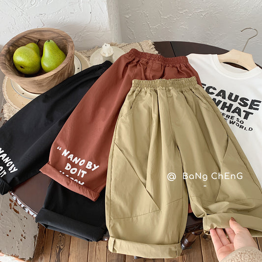 Bangcheng children's casual pants boys sports pants spring new children's pants letter stitching trousers tide G0010 