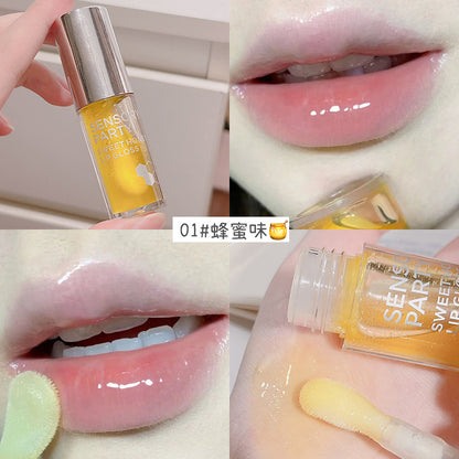 Sensual party sweet fruit lip gloss moisturizing light lip makeup base lip oil soft plump lips 