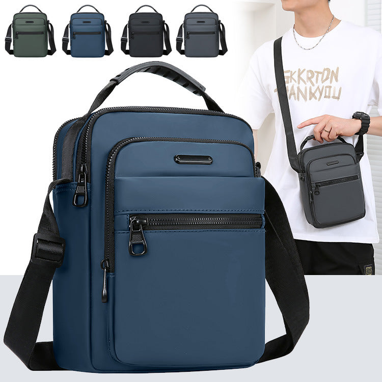 Business Simple Men's Water Resistant Messenger Bag Outdoor Leisure Travel Handbag Large Capacity Men's Shoulder Bag 