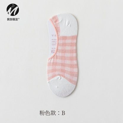 Invisible socks women's non-slip and shallow mouth spring and summer thin cotton Japanese summer women's socks boat socks women 