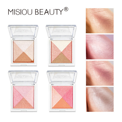 MISIOU BEAUTY cross-border high-gloss blush eyeshadow palette glitter nude makeup brightens and contours three-dimensional high-gloss 