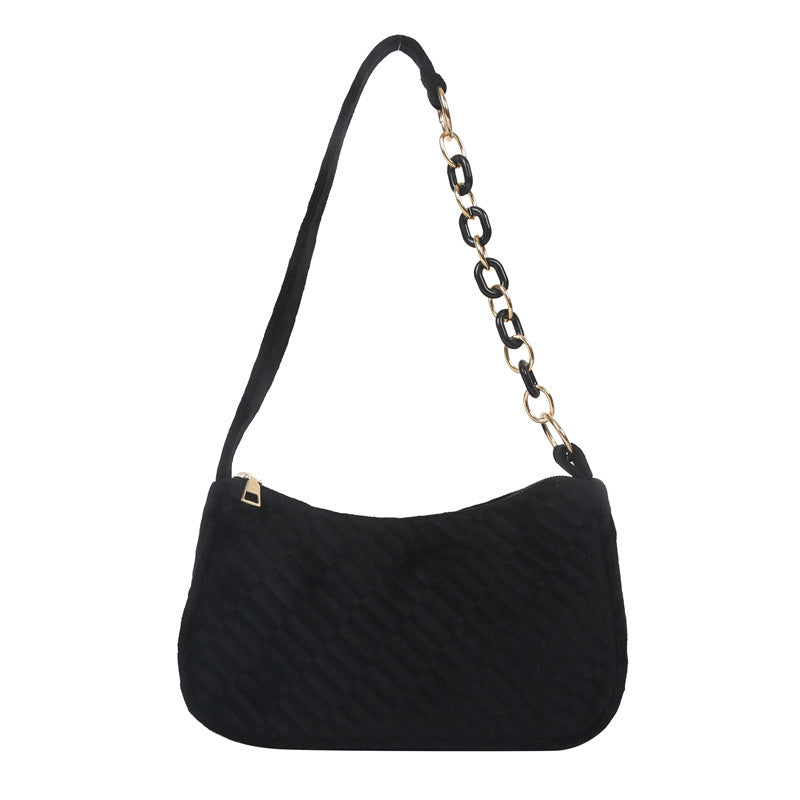 Women's chain splicing small bag women's 2023 spring and summer new foreign-style one-shoulder armpit bag this year's popular women's bag 