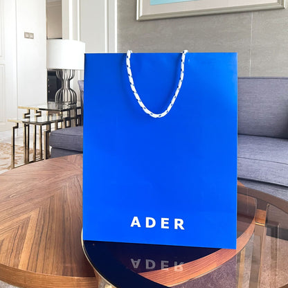 ADER 大号蓝色印花手提礼品纸袋（单拍不发）