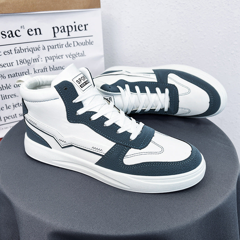 2022 spring new hot style high-top small white board shoes trendy all-match sports casual men's shoes trendy white shoes 599 