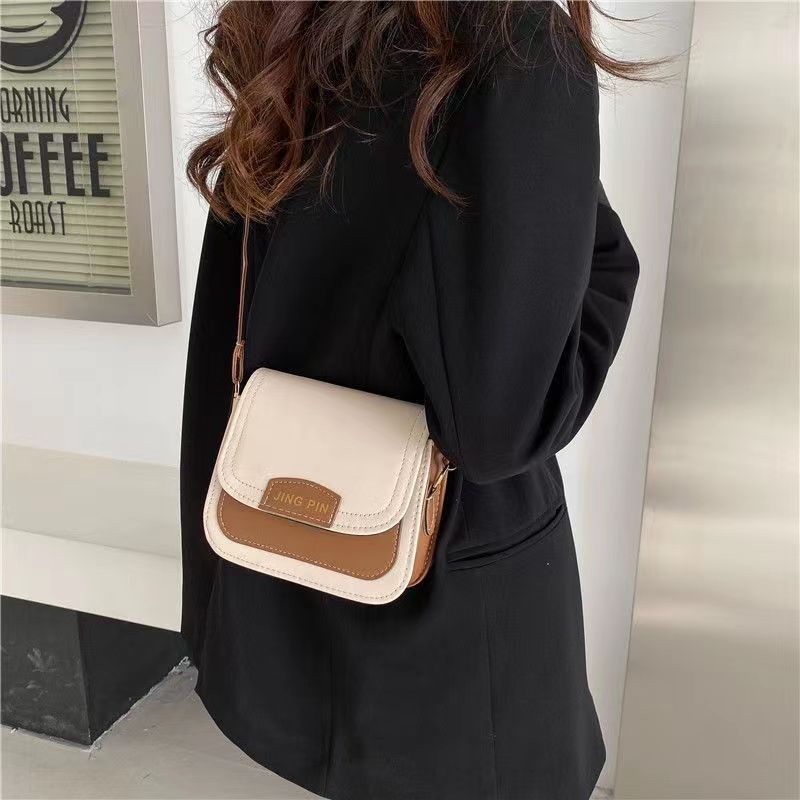 Bag women 2023 spring new high-end sense Korean version of the contrast color small bag ins all-match trendy fashion one-shoulder Messenger bag 