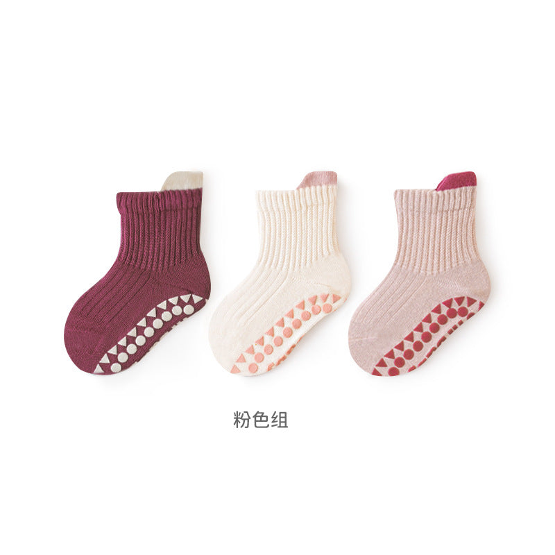 24 spring and autumn floor socks baby glue non-slip children's floor socks baby toddler socks A loose cotton socks 