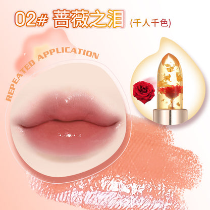 Angel's Temptation Flower Jelly Color Changing Lipstick, Long-lasting Color, Not Easy to Stick, Doesn't Take Off Makeup, Moisturizes Lips