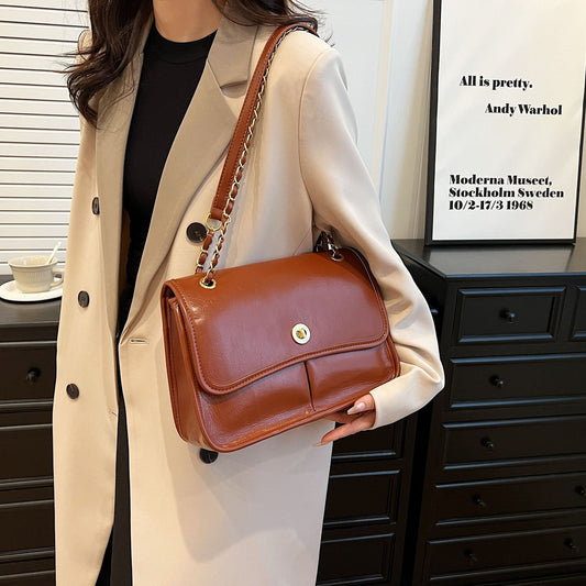 အမျိုးသမီး Crossbody Bag ဆောင်းဦးနှင့်ဆောင်းရာသီအသစ် ကြီးမားသောစွမ်းဆောင်ရည်အလုပ်သွားခြင်းပခုံးအိတ်ဖက်ရှင်နှင့်ဘက်စုံသုံး Chain Tote Bag အမျိုးသမီးအိတ် 