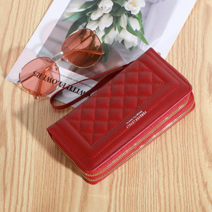 Wallet Women 2023 New Long Style အမျိုးသမီးလက်ကိုင် ကိုရီးယားစတိုင် ပေါ့ပေါ့ပါးပါး လက်ကိုင်ဖုန်း အိတ် နှစ်ထပ် Zipper ပိုက်ဆံအိတ် ကြီးမားသော Capacity Card Holder 