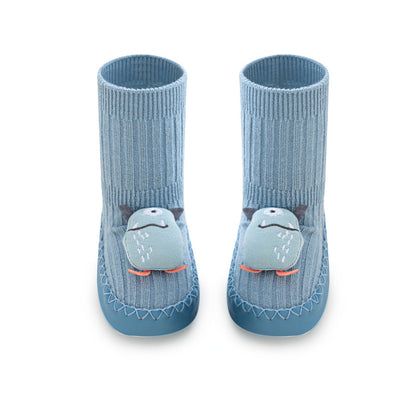 Baby Shoes and Socks Newborn Floor Shoes Pre-Step Shoes Toddler Shoes Baby Cartoon Mid-Tube Soft-Sole Non-Slip Shoes 