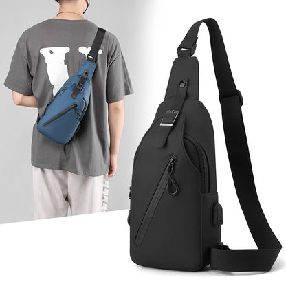 New simple and trendy chest bag men's shoulder Messenger bag water-repellent sports backpack niche men's Messenger bag 