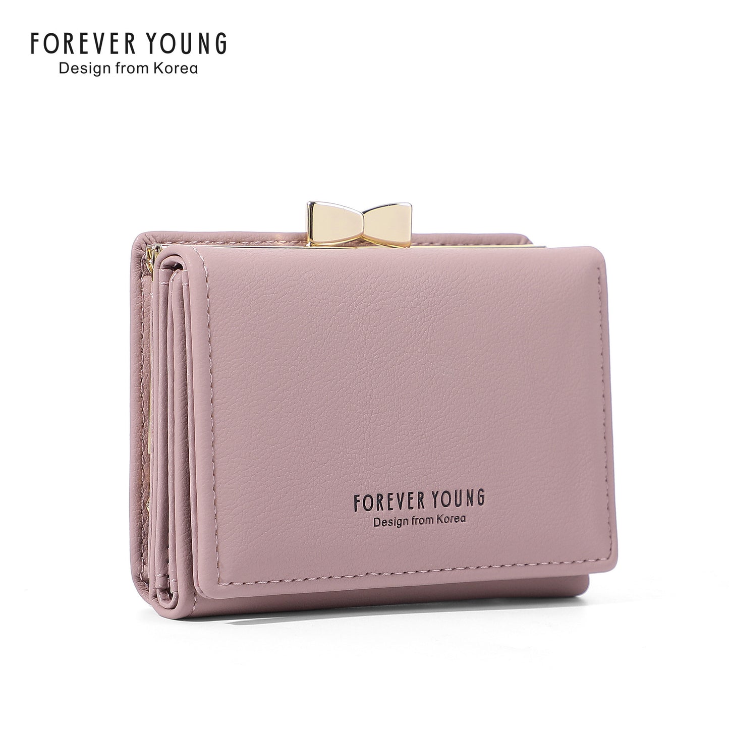 Forever Young Wallet Women's Short Cute Japanese Student Wallet Korean Style ရိုးရှင်းသော အကြွေစေ့သုံးအိတ်