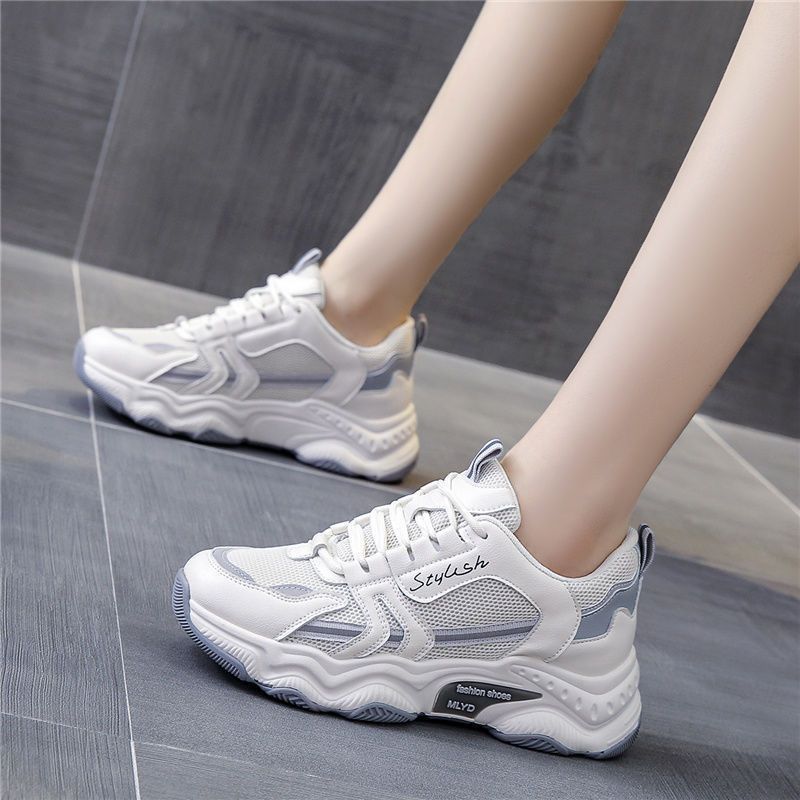 2023 spring and autumn new style small white shoes women's all-match mesh daddy shoes women's casual breathable thin sports shoes girls 