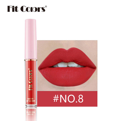 Fit Colors 12-color non-stick matte lip gloss matte velvet liquid lipstick lip gloss cross-border 