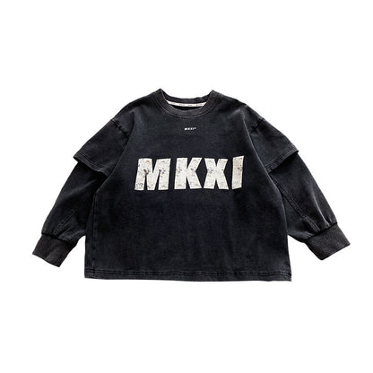 Children's clothing children's autumn clothing boys long-sleeved T-shirt spring and autumn style 2024 new style little boy fashionable loose long-sleeved top t 