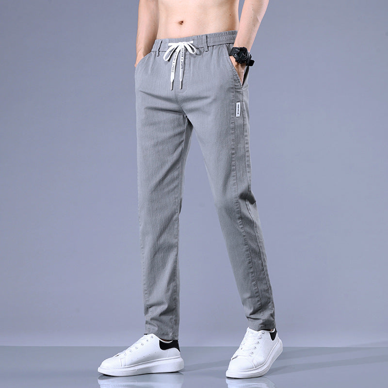 2023 Spring New Casual Pants Men's Straight Slim Elastic Waist Sports Pants Autumn Trend Men's Pants 