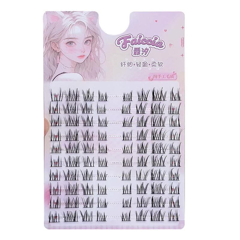 Feixi segmented Thai false eyelashes natural style daily single cluster grafted eyelashes light makeup mixed blood wild hair flow 