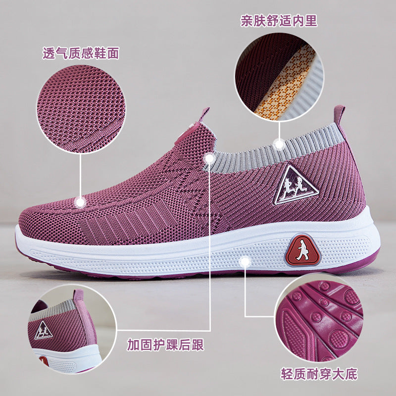 Shoes women's 2023 summer new middle-aged and elderly walking mother shoes manufacturers wholesale soft bottom leisure sports walking shoes 