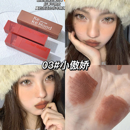 kekemood light matte printed lip glaze matte velvet matte non-fading whitening lipstick lip glaze တတ်နိုင်တဲ့ ကျောင်းသူလေးများ 