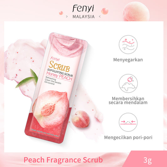 Border Fenyi Light and Smooth Body Scrub Peach 3g Trial Pack 1 အပိုင်းသည် ခန္ဓာကိုယ်ကို သန့်စင်ရန်နှင့် ဖယ်ရှားခြင်းအတွက် 