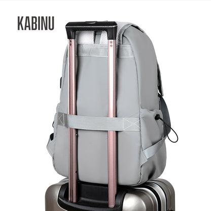 Kabinu casual backpack middle school student school bag solid color film business computer bag outdoor travel backpack logo 