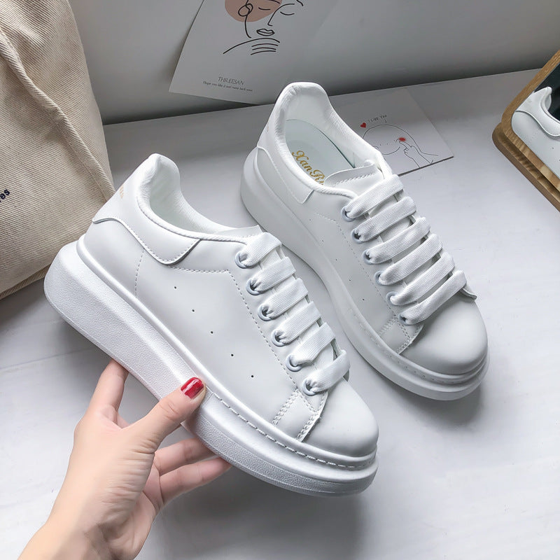 2022 new spring casual all-match fashion white shoes women's classic ladies thick bottom increased 801 