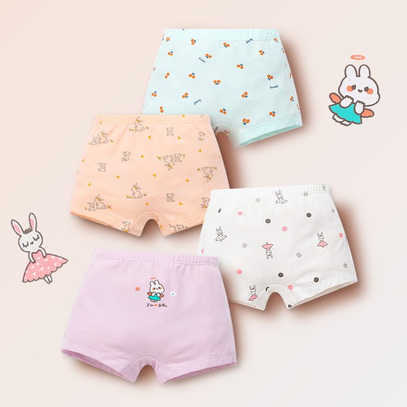 Children's underwear girls boys underwear pure cotton baby A-type shorts four-corner big children cartoon