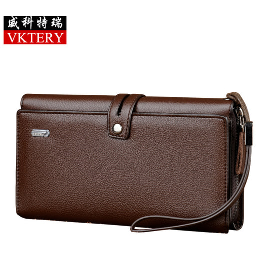 Weiketui Men's Wallet Business Men's Long Zipper Multi-Card Slot အကြီးစား စွမ်းရည်မြင့်လက်ကိုင်အိတ် အဆင်သင့်ဖြစ်နေပါပြီ