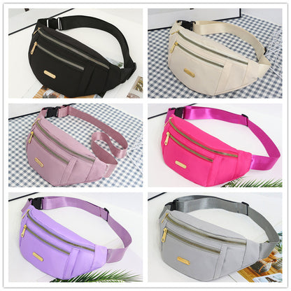 Cross-border best-selling women's waterproof waist bag, fashionable shoulder crossbody bag, multi-layer casual bag, retro travel travel bag 