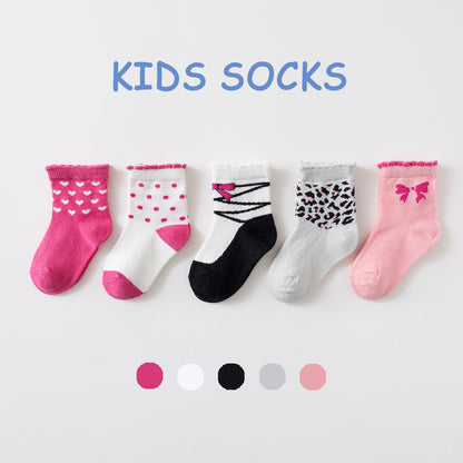 2023 Spring, Autumn and Winter New Product Cotton Floral Floral Cartoon Girls' Boys' Children's Socks Children's Socks Ready Stock Category A 