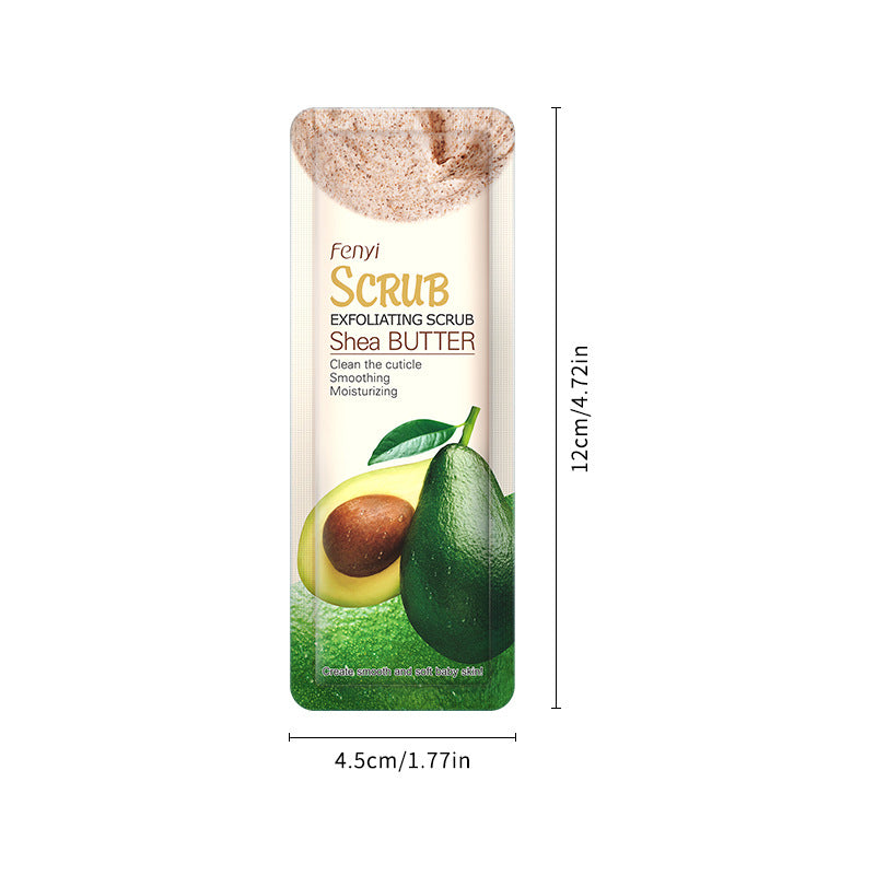 Cross-border FENYI Fenyi Shea Butter Scrub 3g body cleansing pores rejuvenating moisturizing avocado keratin 