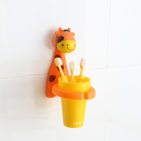 Children's toothbrush holder baby wall-mounted toothbrush cup toothbrush mouthwash cup cartoon cute tooth cup holder 