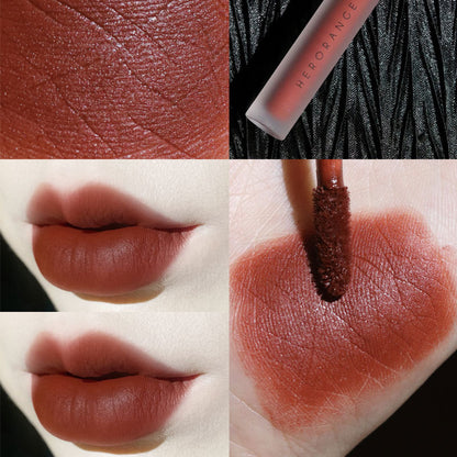 HERORANGE Twilight Lip Glaze matte velvet matte easy to color long-lasting whitening affordable student lipstick 