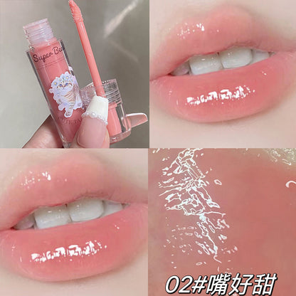 Cappuvini Cat Clear Lip Gloss Moisturizing Watery Mirror Jelly Lip Glaze Whitening Lip Gloss 