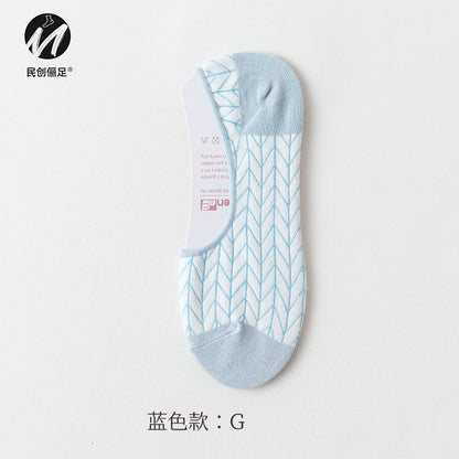 Invisible socks women's non-slip and shallow mouth spring and summer thin cotton Japanese summer women's socks boat socks women 