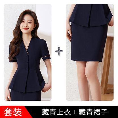 2023 Professional Wear Suit အမျိုးသမီး နွေရာသီ Temperament Goddess Fan သည် အလုပ်သွားမည့် မန်နေဂျာ Beauty Suit Skirt Overalls