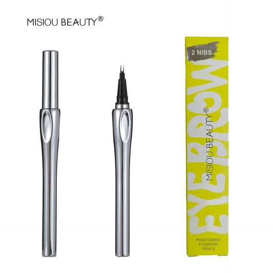 Cross-border waterproof non-smudge wild eyebrow long-lasting non-fading root clear natural three-dimensional ultra-fine two-pronged eyebrow pencil 