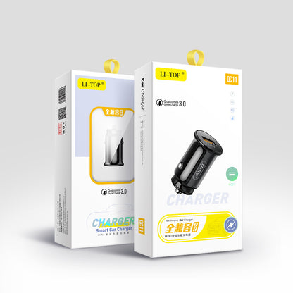 Rio Tinto 18W Mini Fast Charge Flash Charge USB Port Car Charger Car Universal 3A မိုဘိုင်းလ်ဖုန်း QC3.0 အားသွင်းကိရိယာ