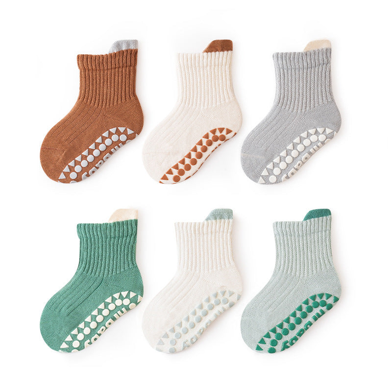 24 spring and autumn floor socks baby glue non-slip children's floor socks baby toddler socks A loose cotton socks 