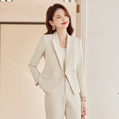 White suit jacket female spring and autumn professional wear temperament goddess fan workplace formal wear small casual suit suit 