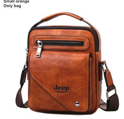 European and American foreign trade business men's bag men's shoulder bag large-capacity handbag vertical briefcase soft leather men's messenger bag 