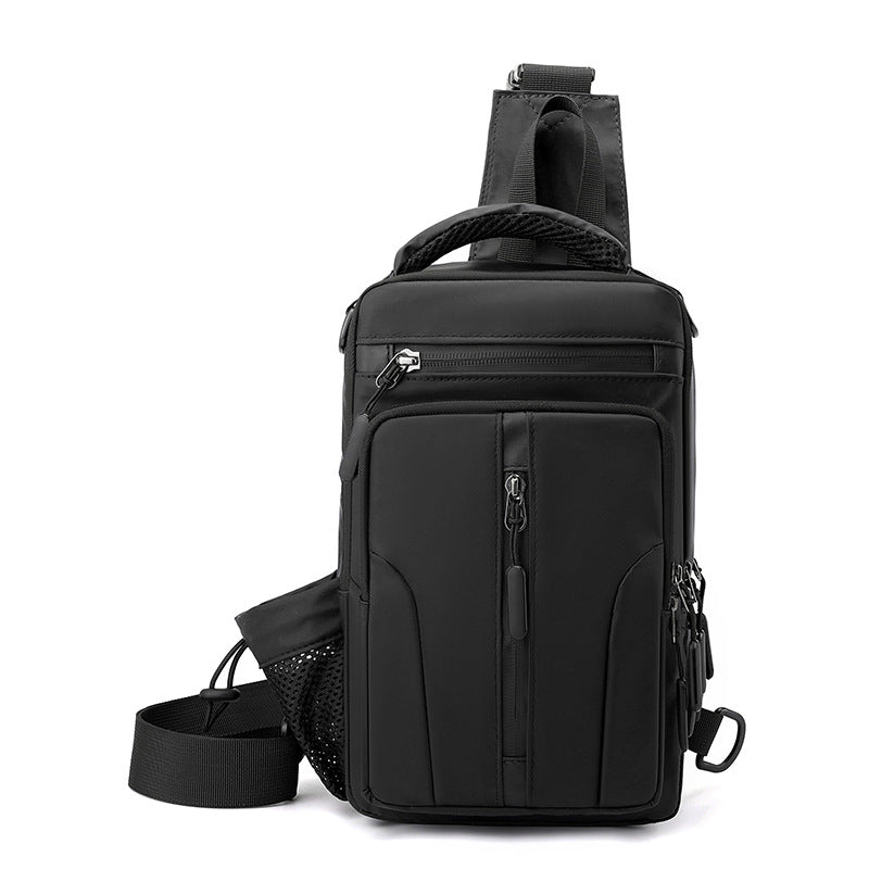 Men's Fashion Messenger Bag Multi-modal Backpack Men's Shoulder Bag Sports Chest Bag Portable USB Charging Chest Bag 